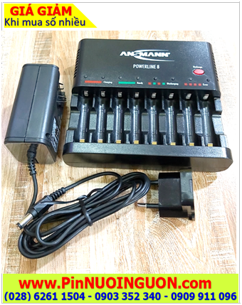 Powerline 8; Máy sạc 8 Pin AA-AAA Ansman Powerline 8 _ sạc được 1,2,3,4,5,6,7,8 pin _Tự ngắt điện khi sạc đầy